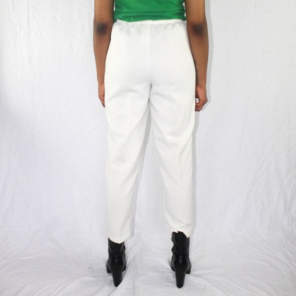 Vintage High Waisted White Trousers Pants - Picture 2 of 6